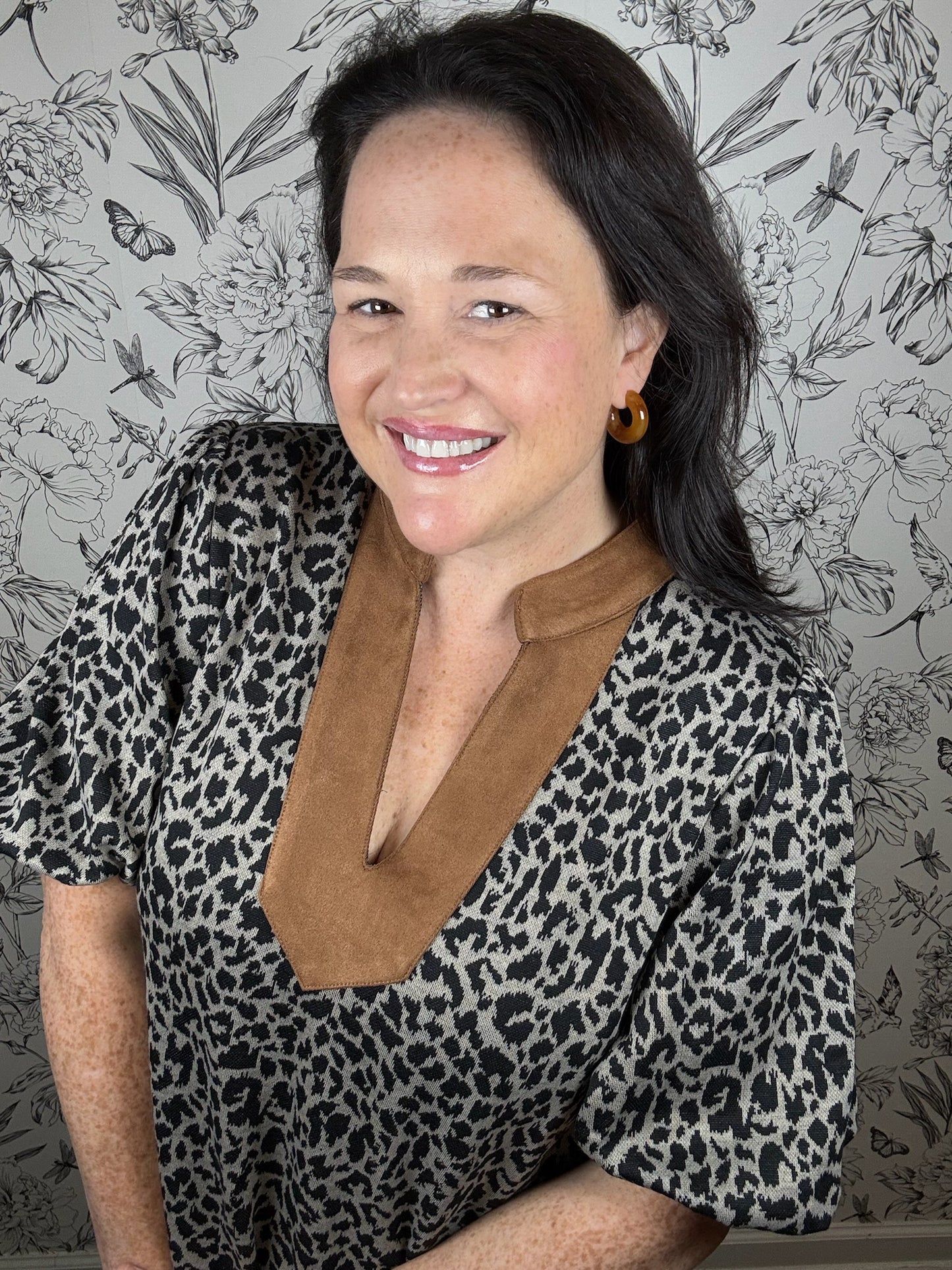 Savanna Leopard and Leather Top