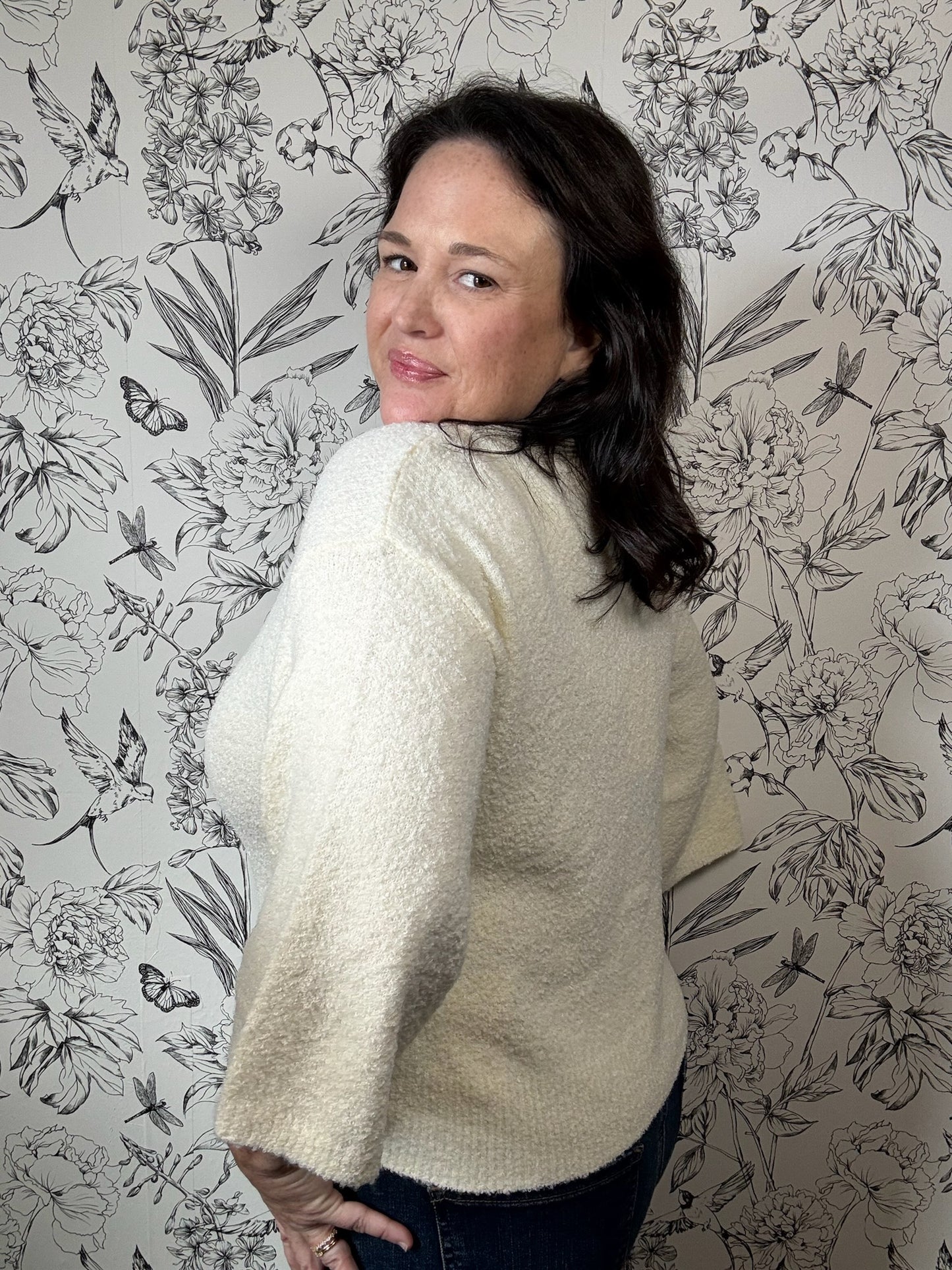 Toasted Marshmallow Boucle Top