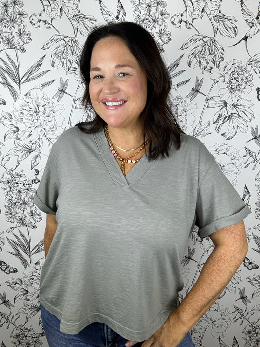 Sutton Boxy Tee | Moss
