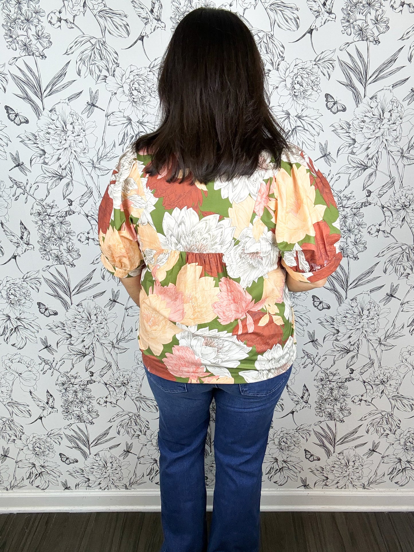 Autumn Bloom Smocked Blouse