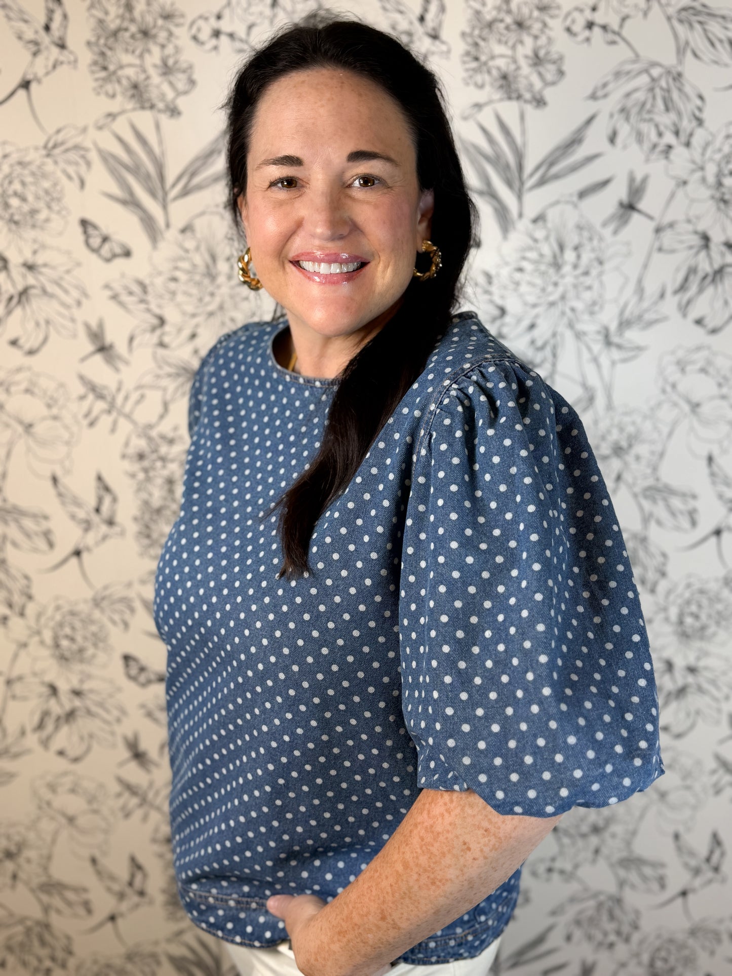 Indigo Dot Blouse