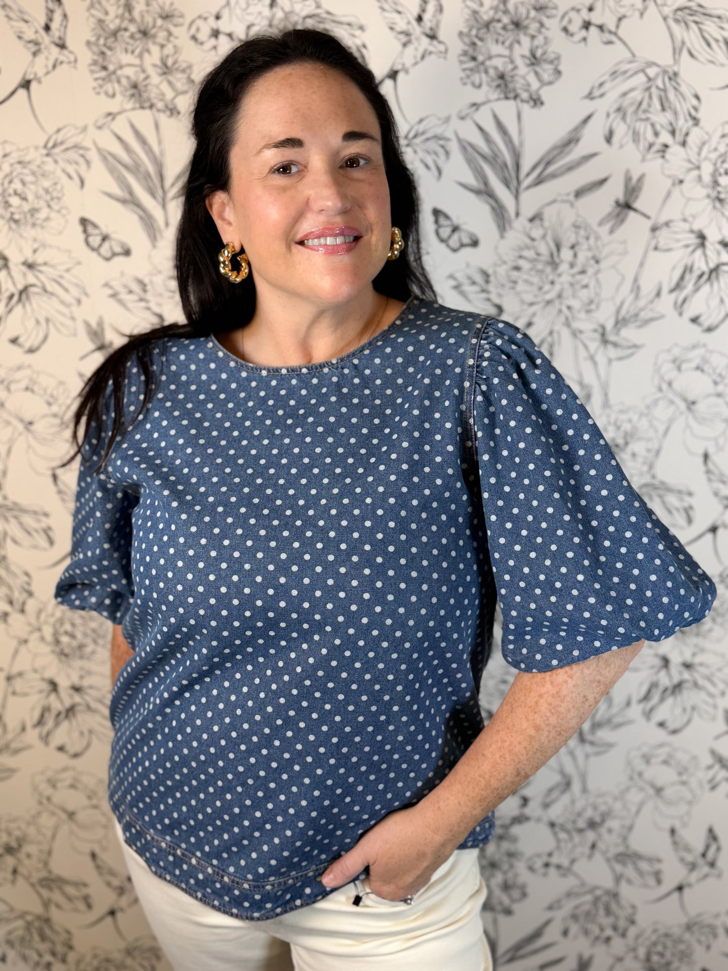 Indigo Dot Blouse