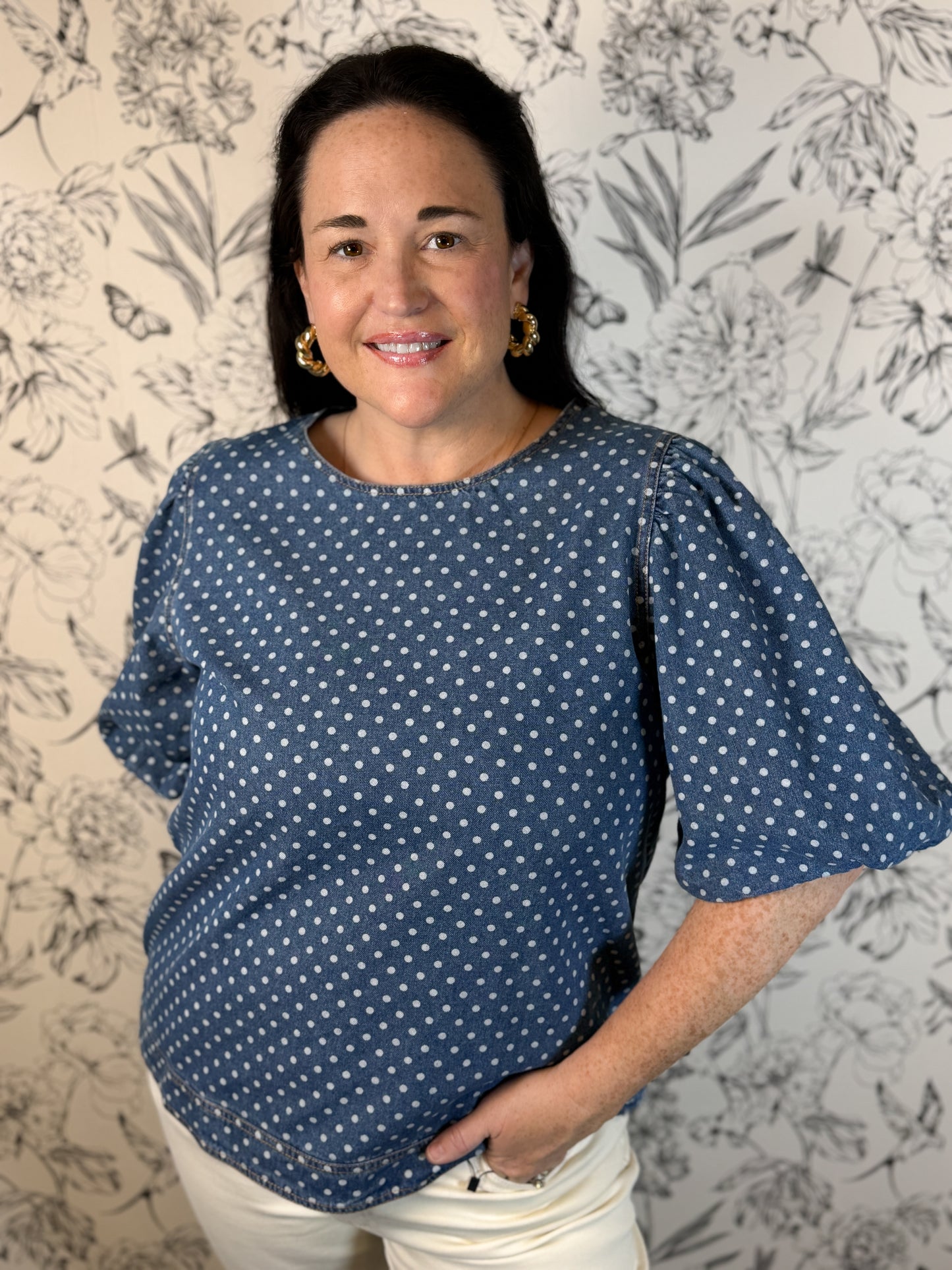 Indigo Dot Blouse