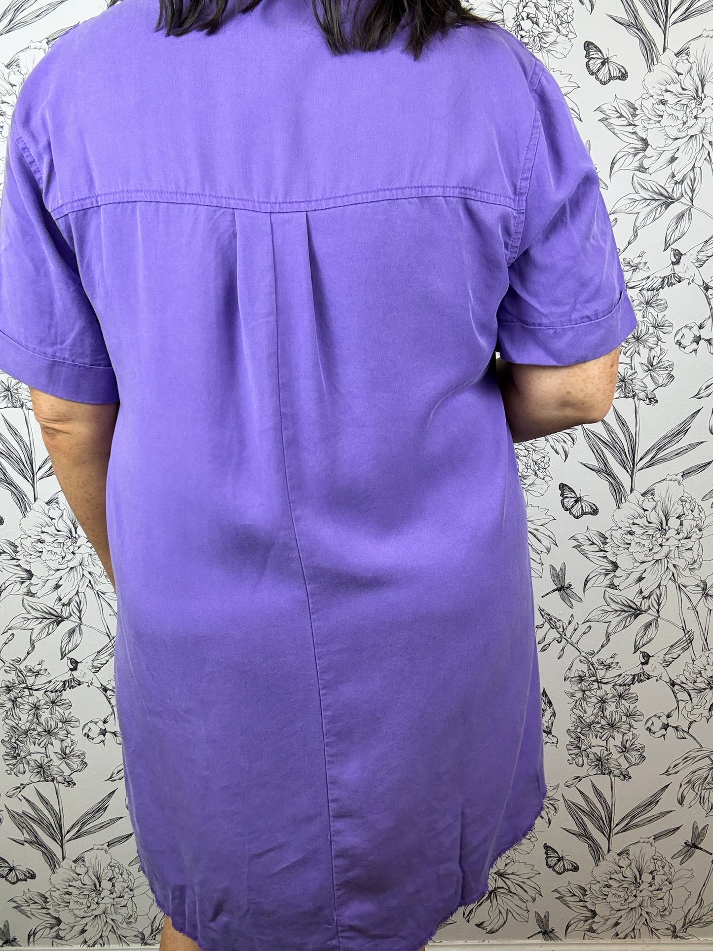 Varsity Vintage Washed Purple Shirt Dress