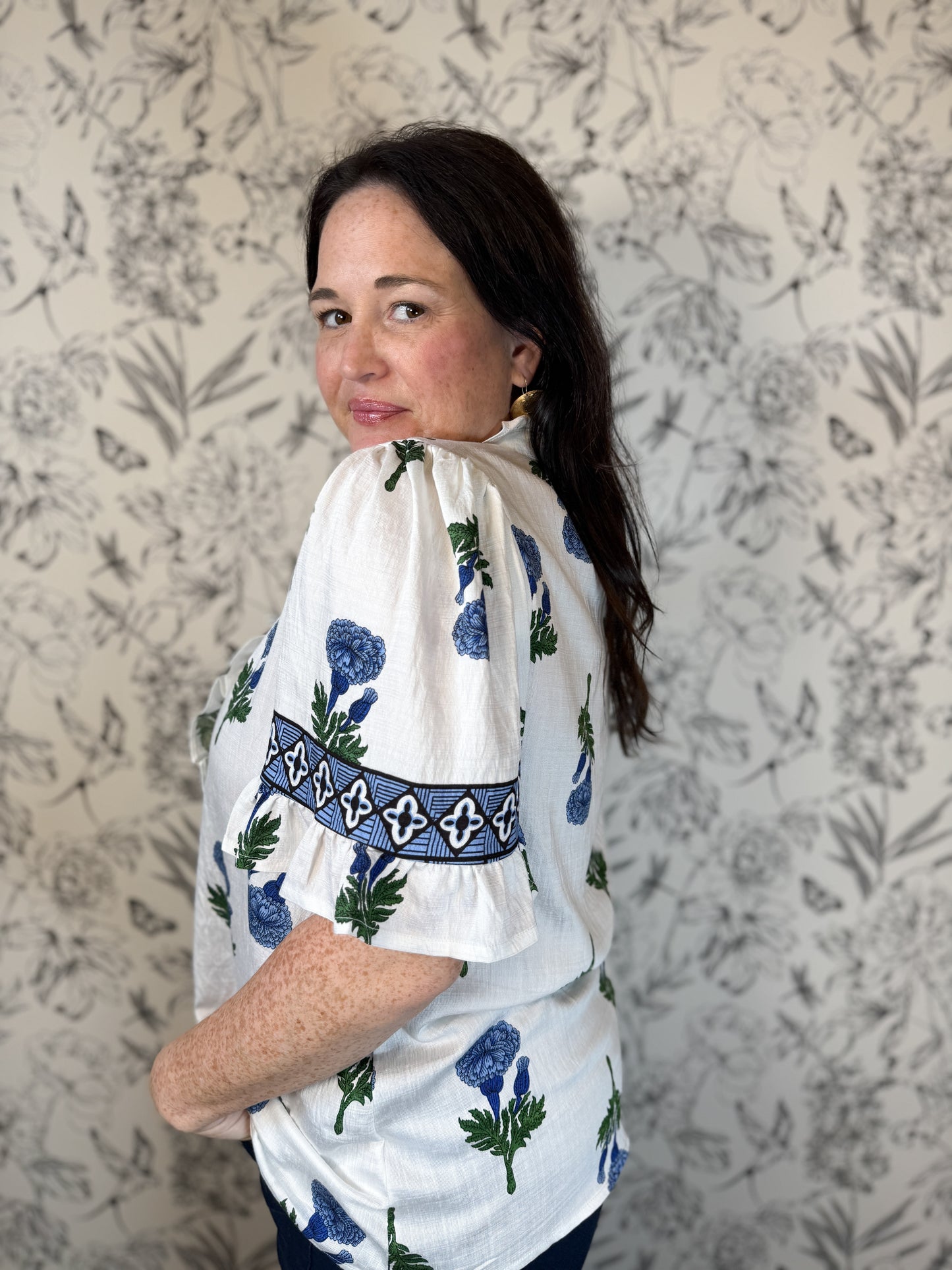 Blue Bloom Blouse