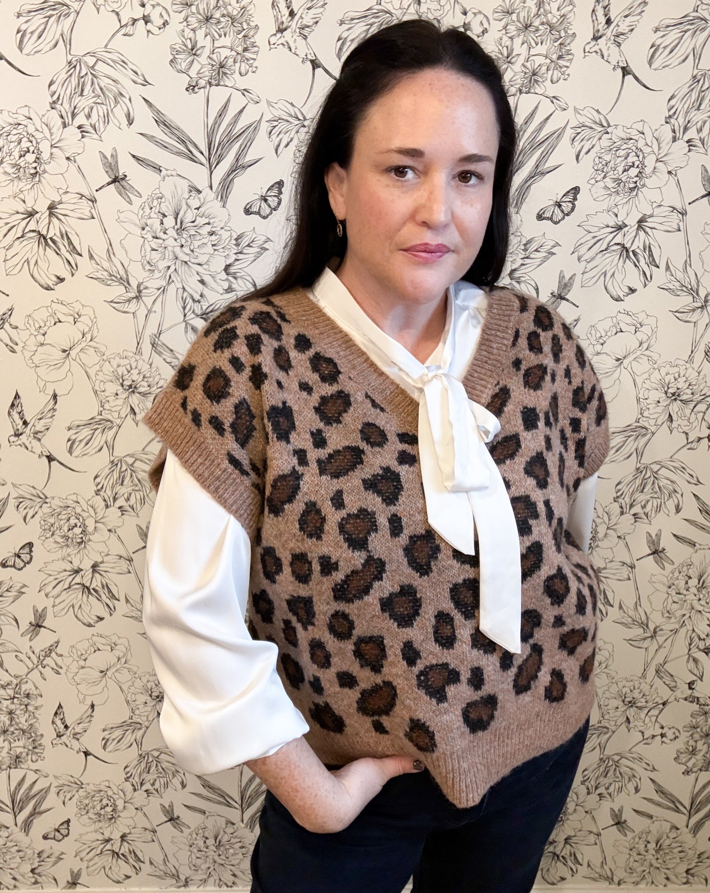The Brooke Leopard Sweater Vest - Best & Co. Boutique