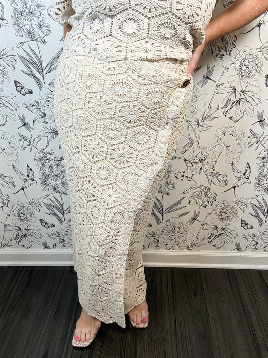 crochet lace wrap midi skirt Z SUPPLY