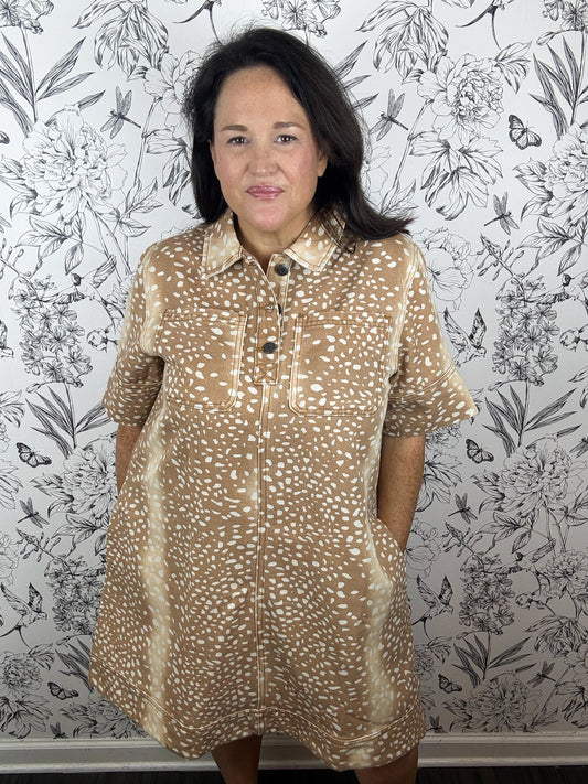 Doe & Denim Collared Mini Dress