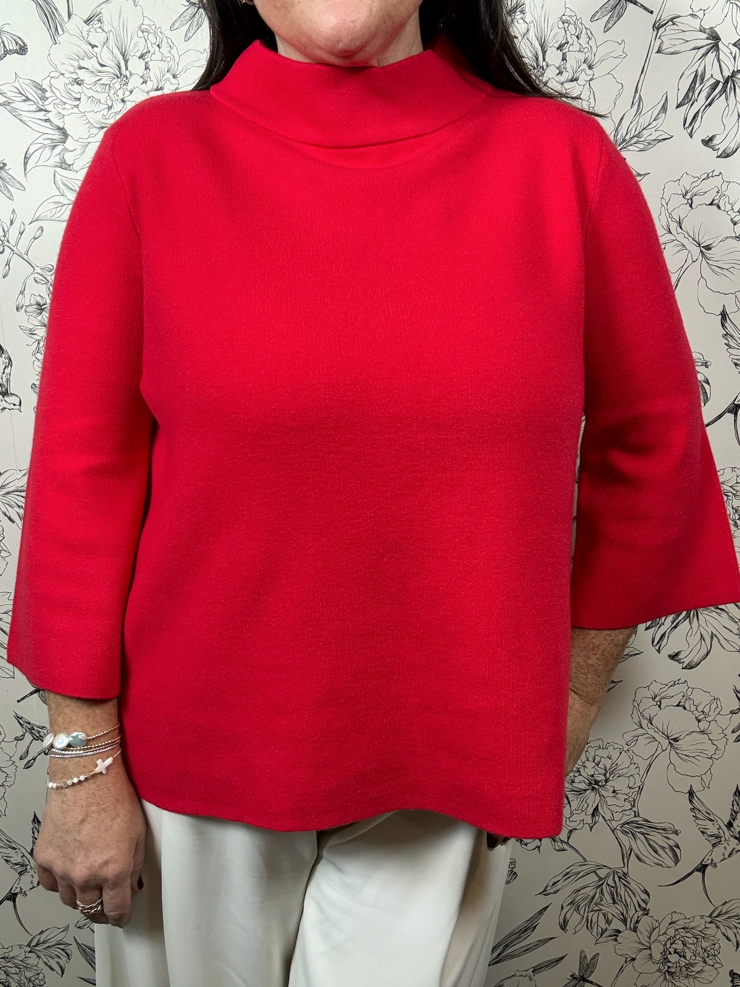 Scarlet Ember Mock Neck