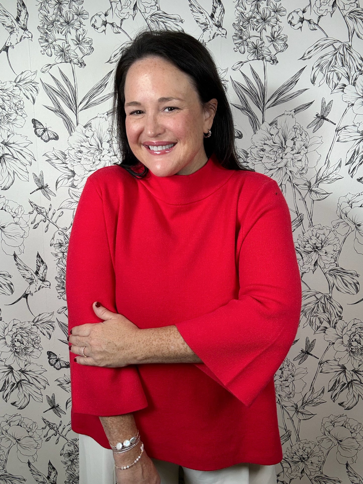 Scarlet Ember Mock Neck