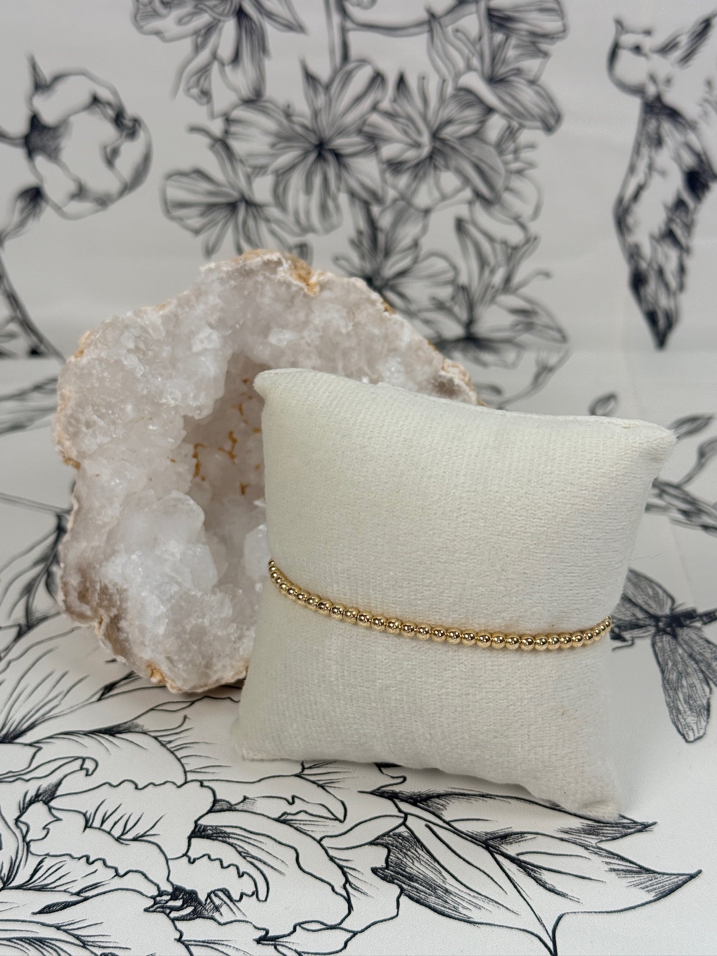 gold stretchy bead bracelet BARA BOHEME
