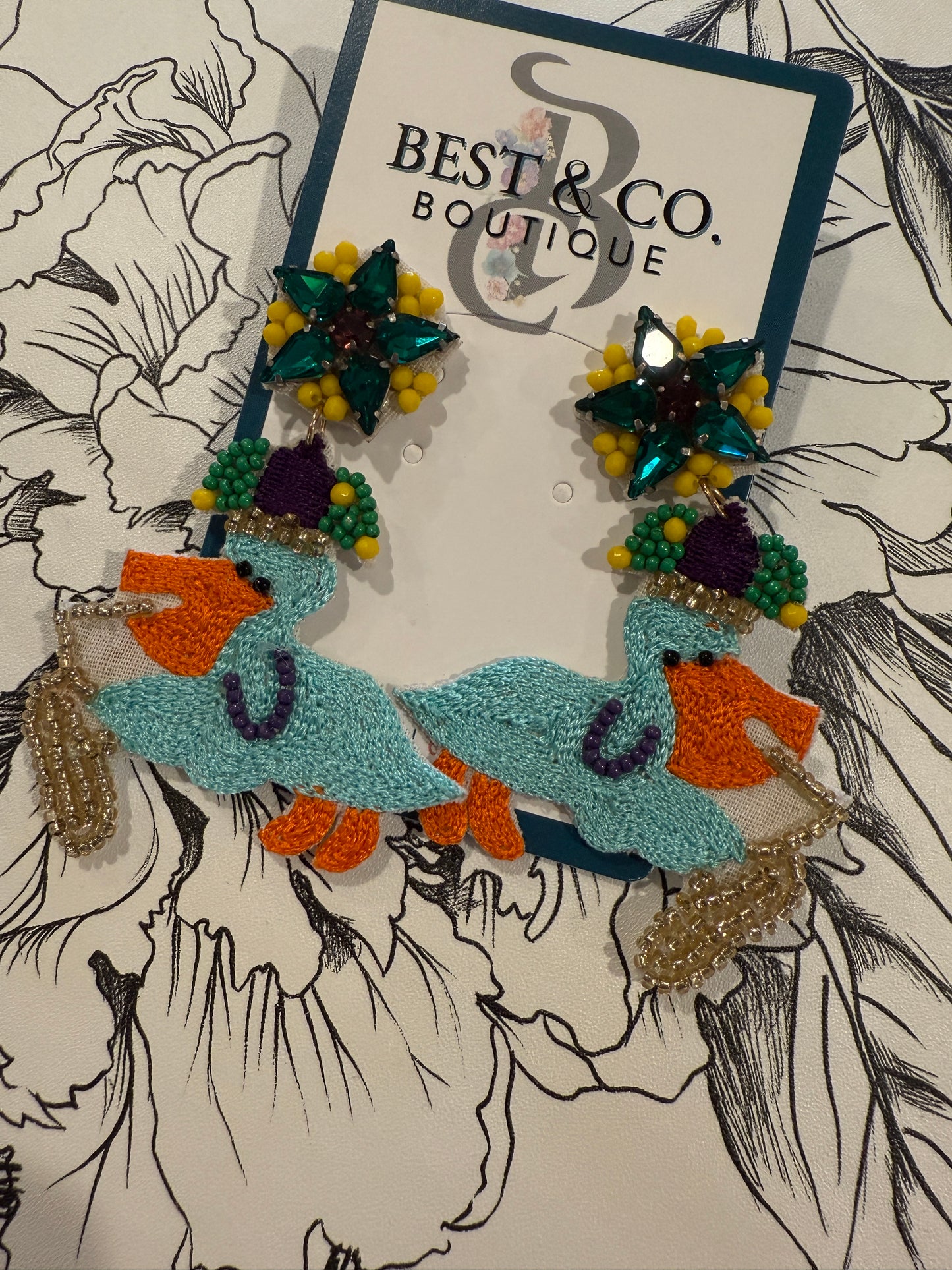 Saxophone Pelican Earrings - Best & Co. Boutique
