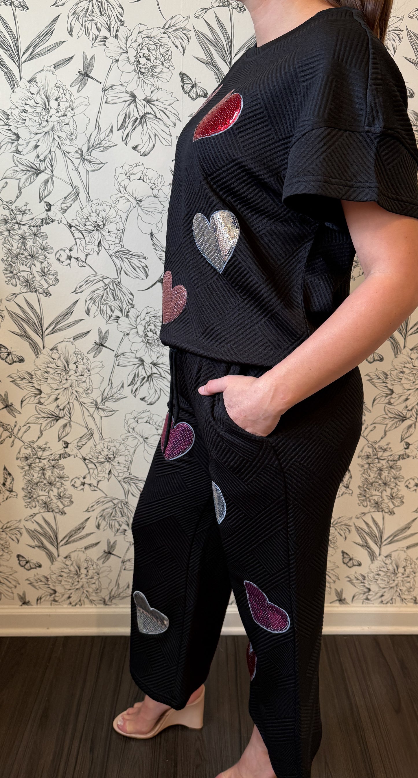 Be Mine Sequin Heart Set - Best & Co. Boutique
