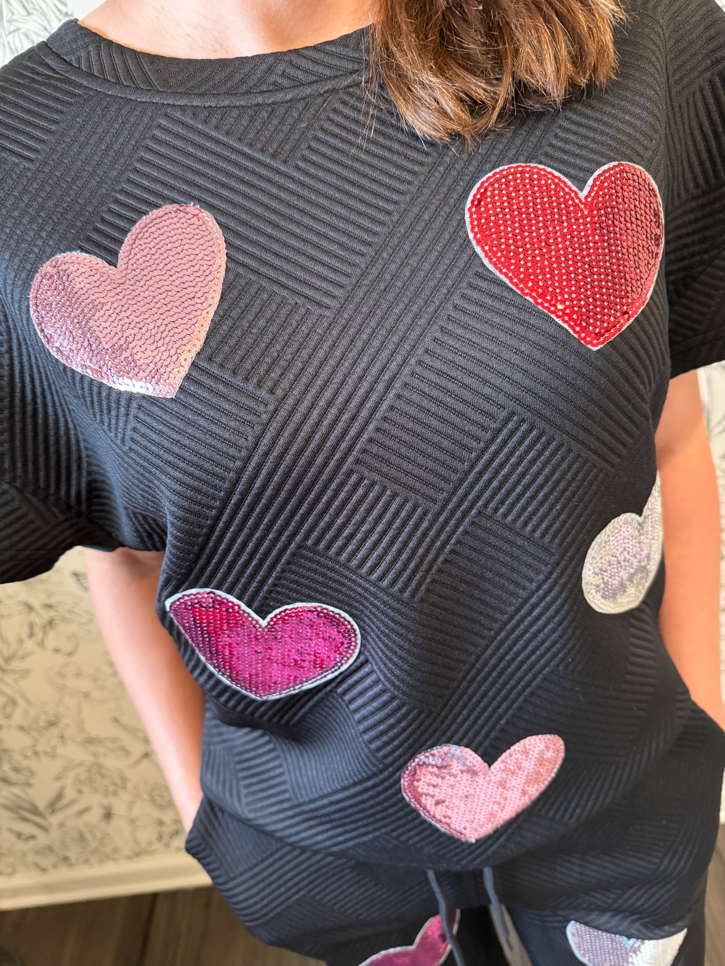 Be Mine Sequin Heart Set - Best & Co. Boutique