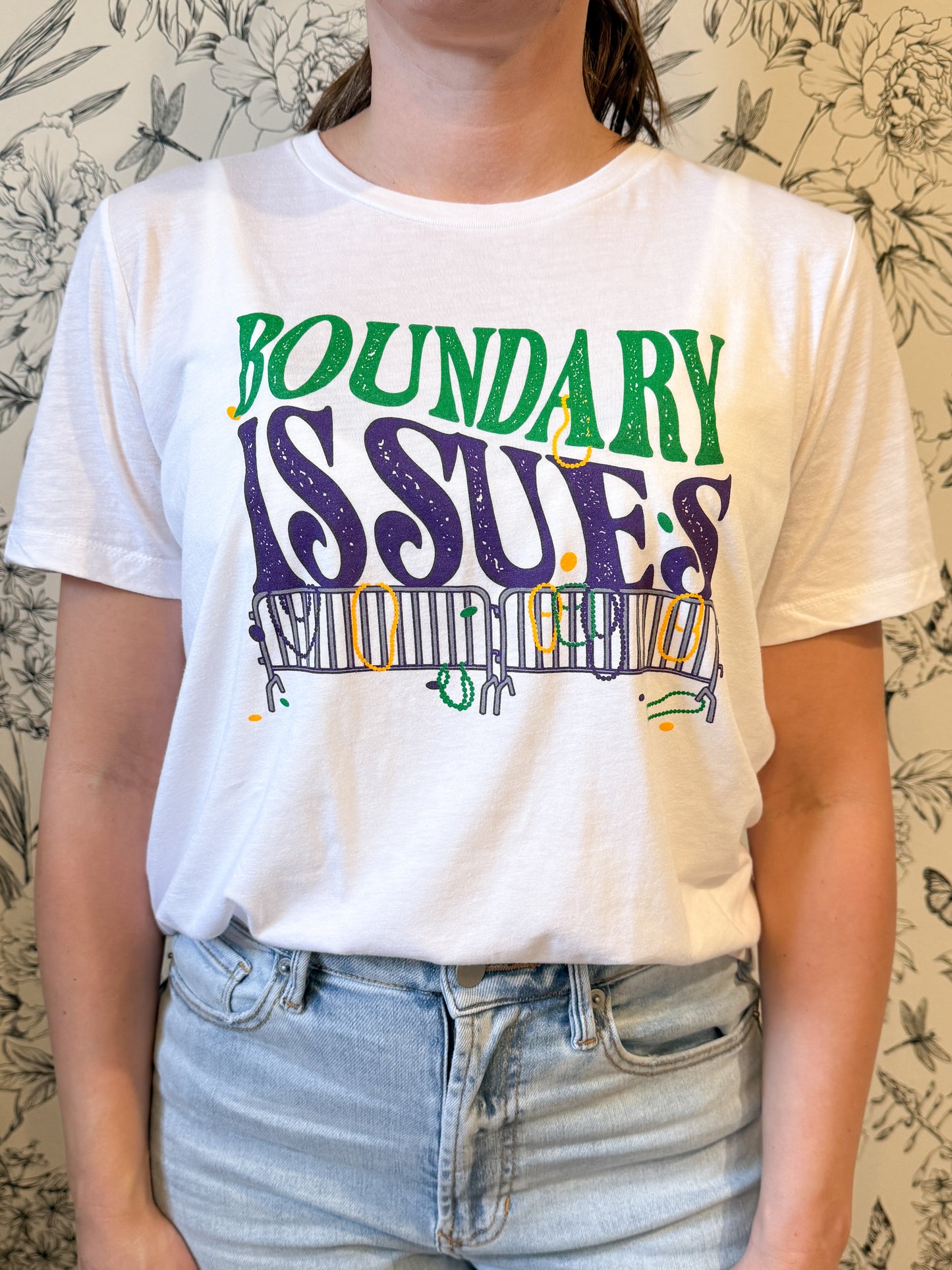 Boundary Issues Mardi Gras Tee - Best & Co. Boutique