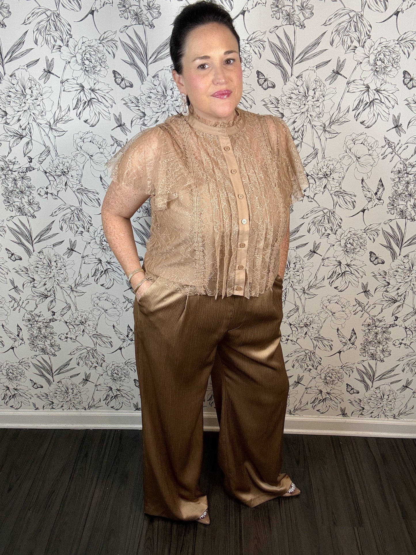 Champagne Hour Satin Trouser