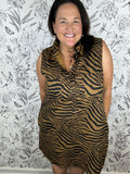 tiger print sleeveless tank dress DAY + MOON