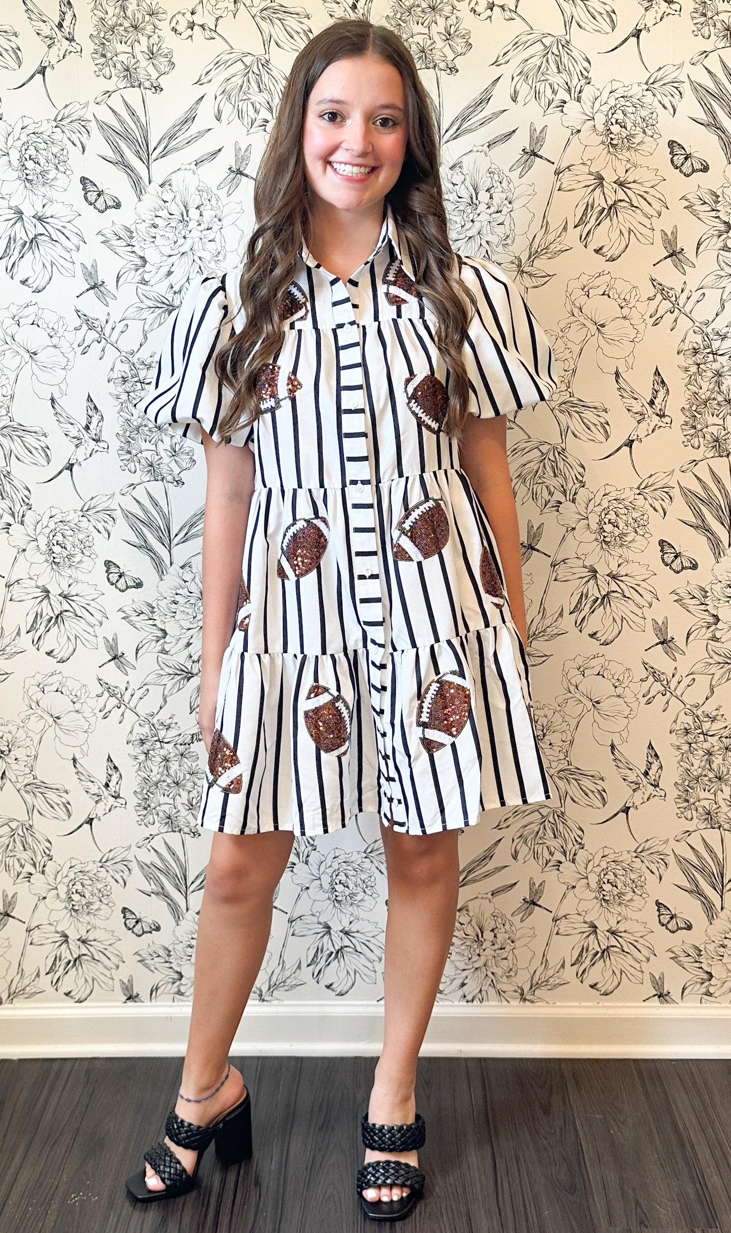 The Ref Striped Sequin Football Dress - Best & Co. Boutique