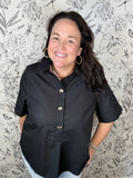 black button up gold buttons ENTRO