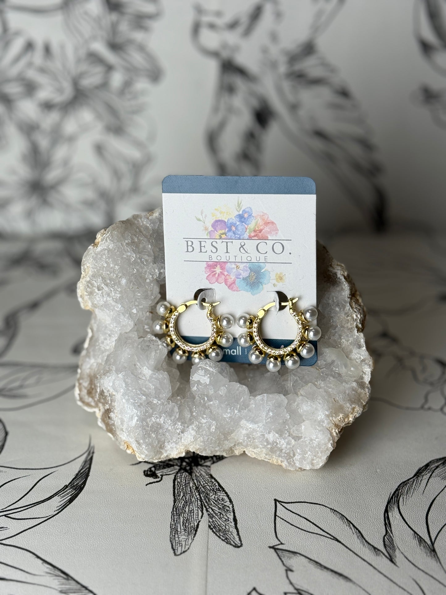 Touch of Pearls Hoops - Best & Co. Boutique