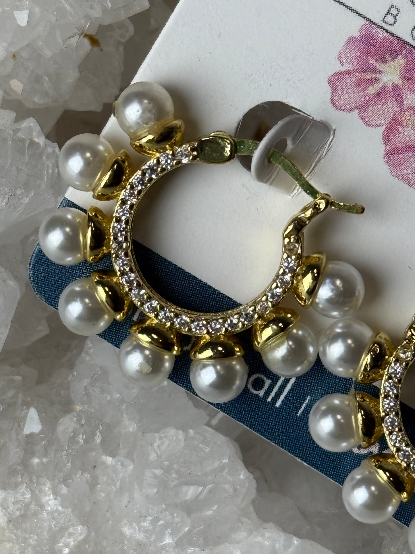 Touch of Pearls Hoops - Best & Co. Boutique