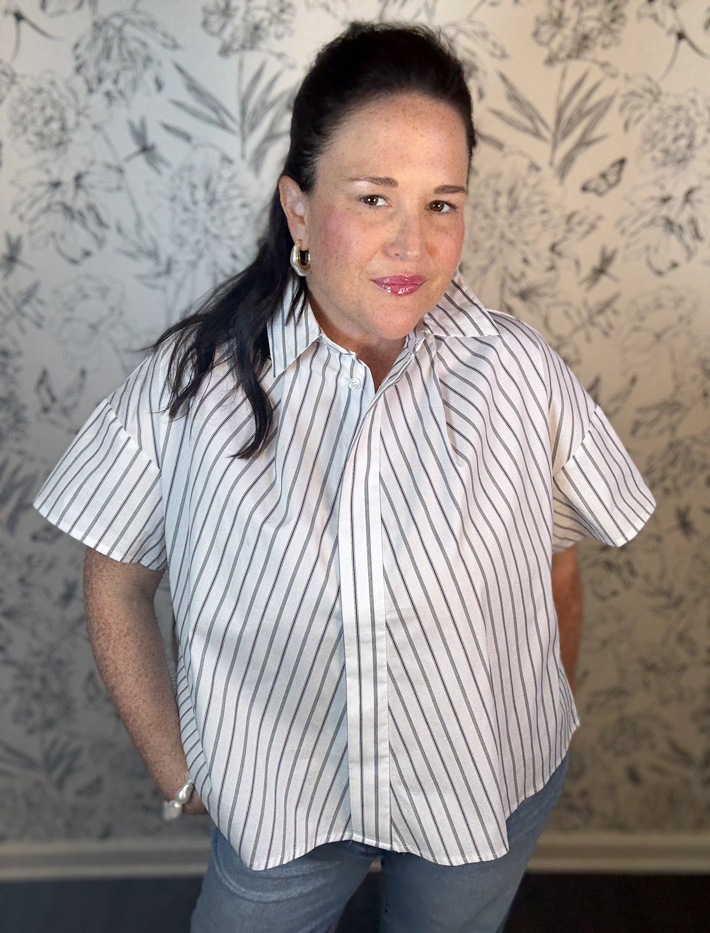 Metro Stripe Pullover Top - Best & Co. Boutique