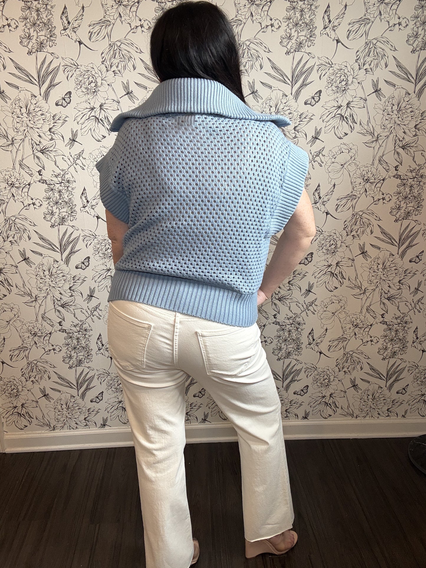 The Belle Open Knit Half Zip