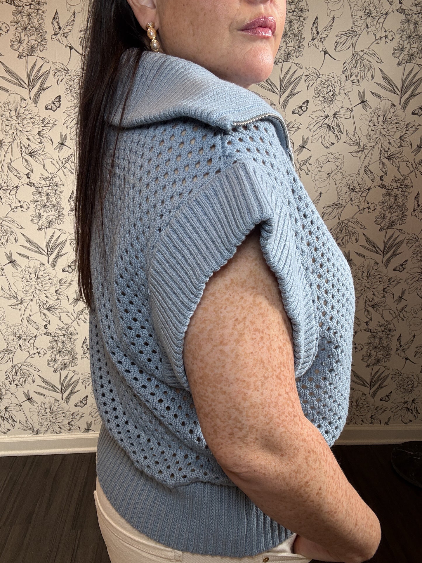 The Belle Open Knit Half Zip