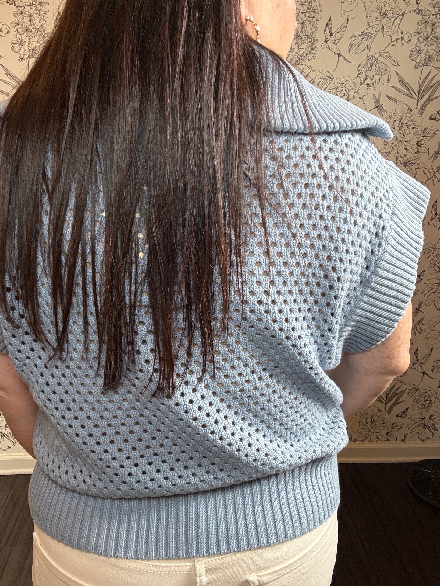 The Belle Open Knit Half Zip