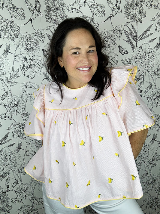 Pink Lemonade Babydoll Blouse