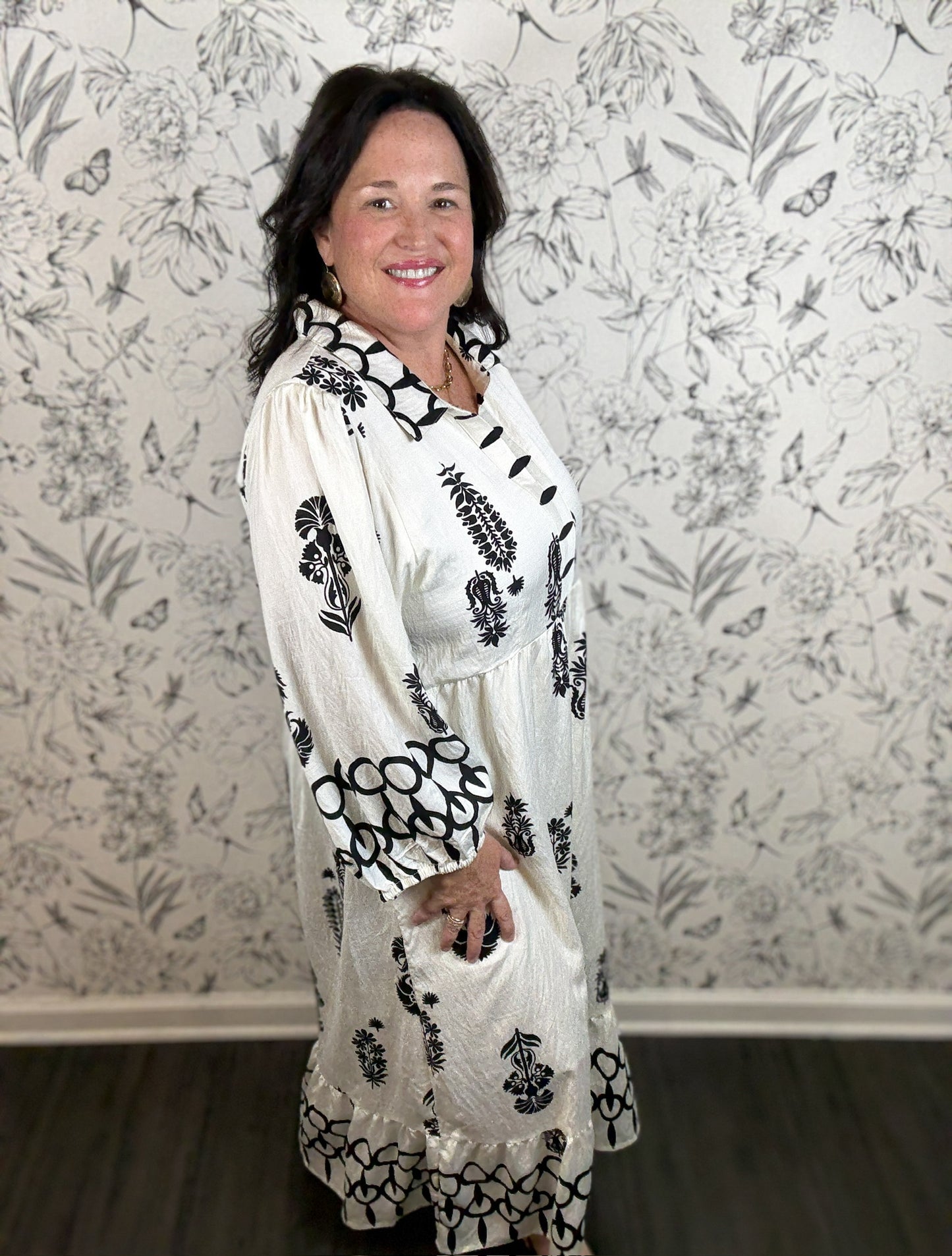Flora Printed Midi Curvy - Best & Co. Boutique