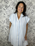 blue and white stripe mini dress Z SUPPLY