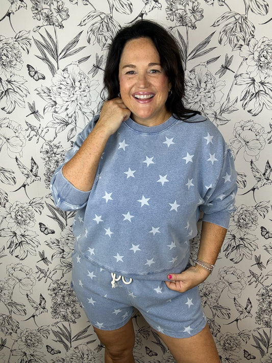 Z Supply denim star sweatshirt