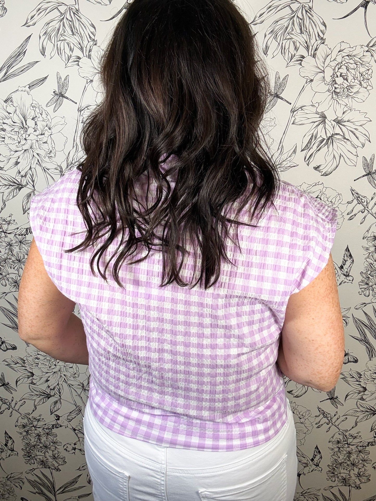 Lilac Society Gingham Blouse