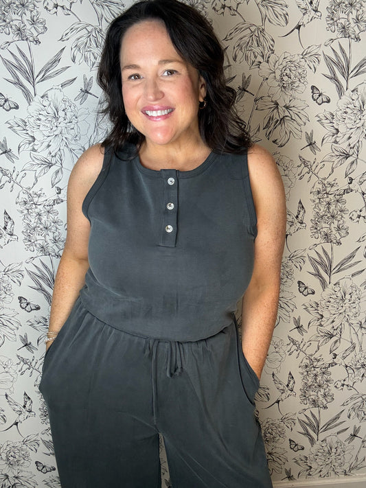 Black modal travel jumpsuit ELLE GREY
