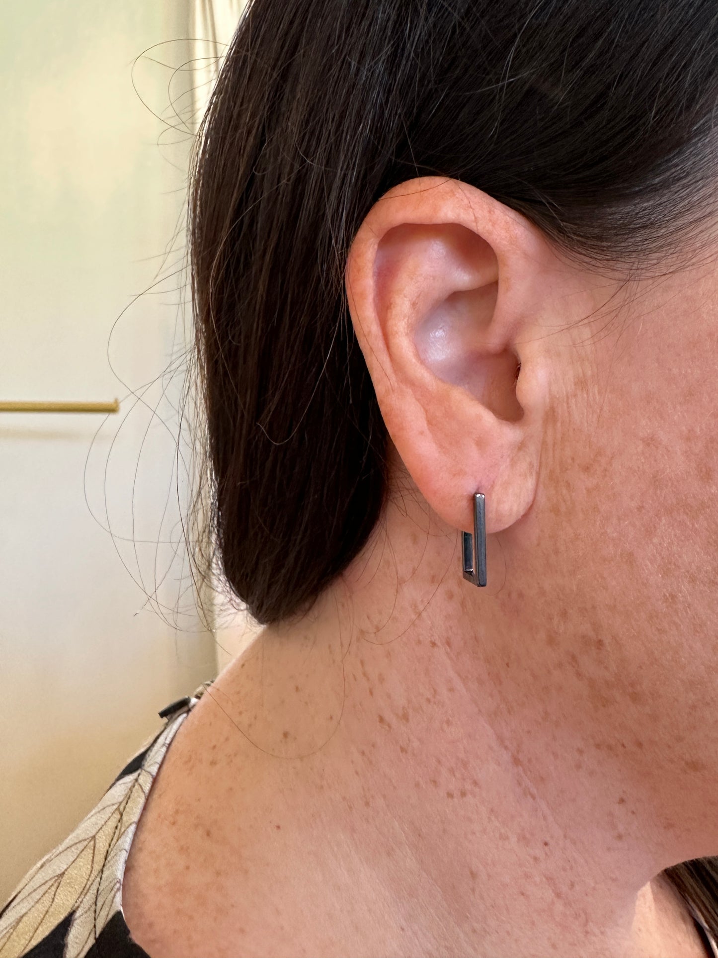 Black Rectangular Hoops - Best & Co. Boutique