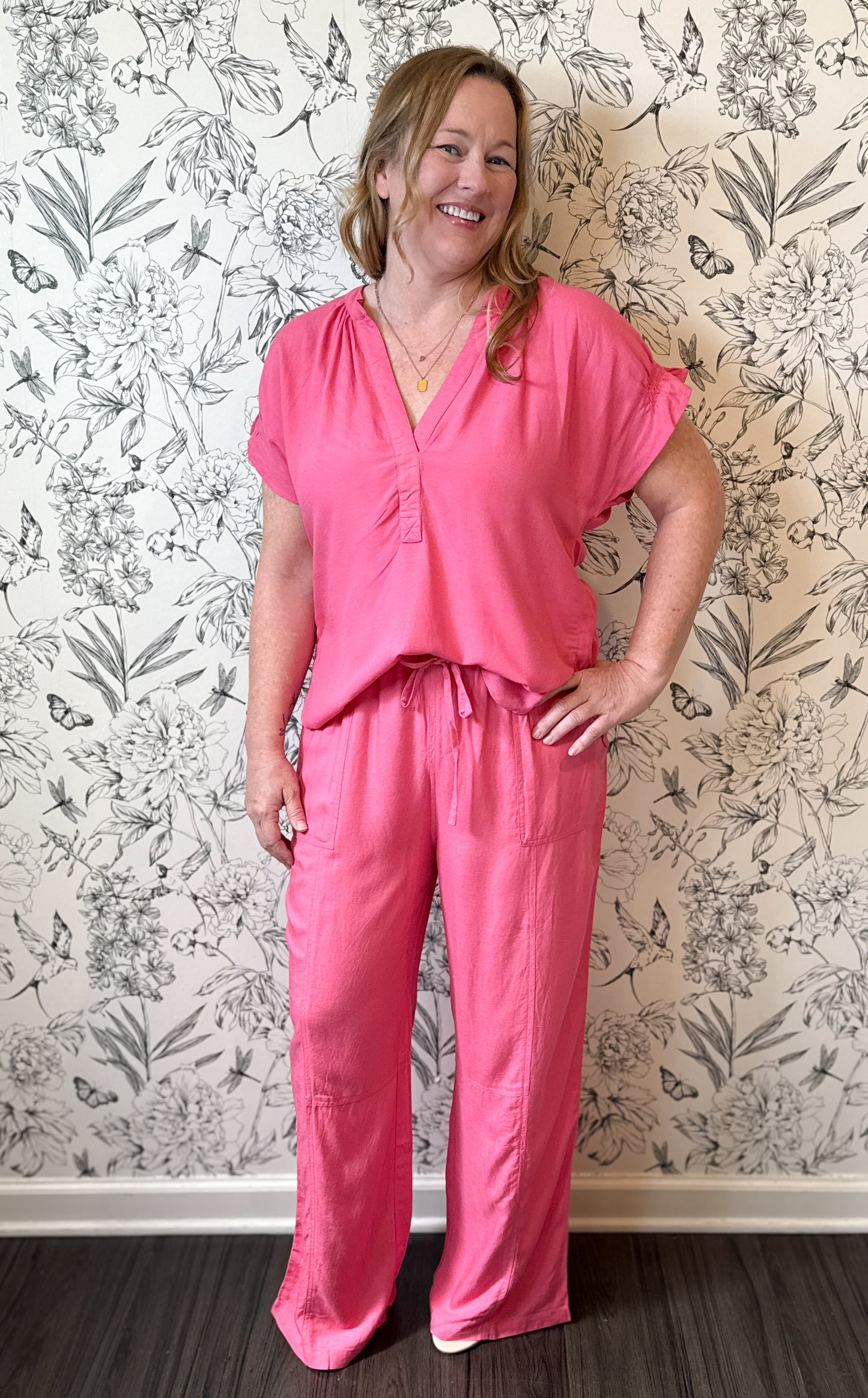 The Hibiscus Drawstring Trouser - Best & Co. Boutique