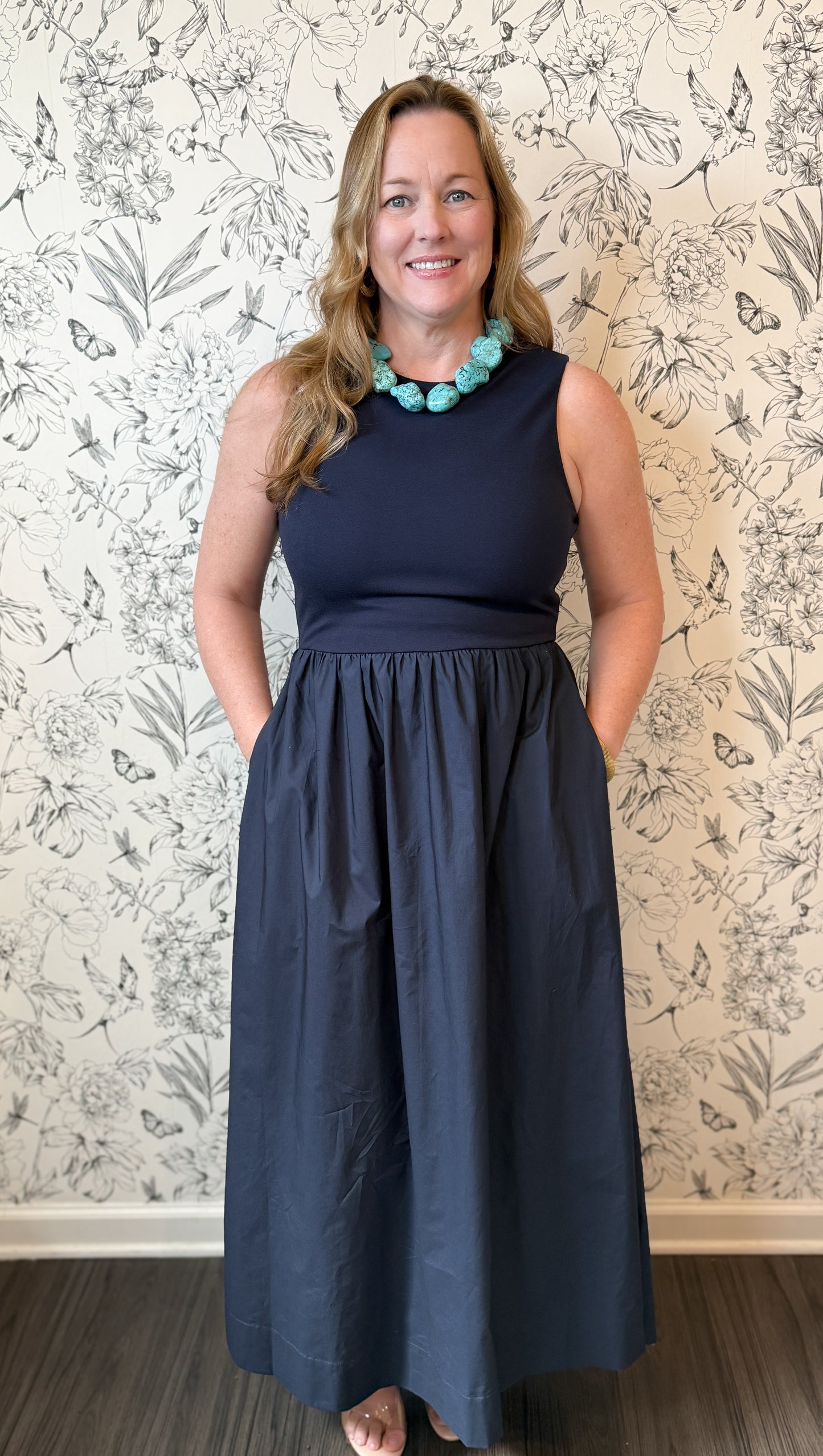 Navy Nights Midi Dress - Best & Co. Boutique