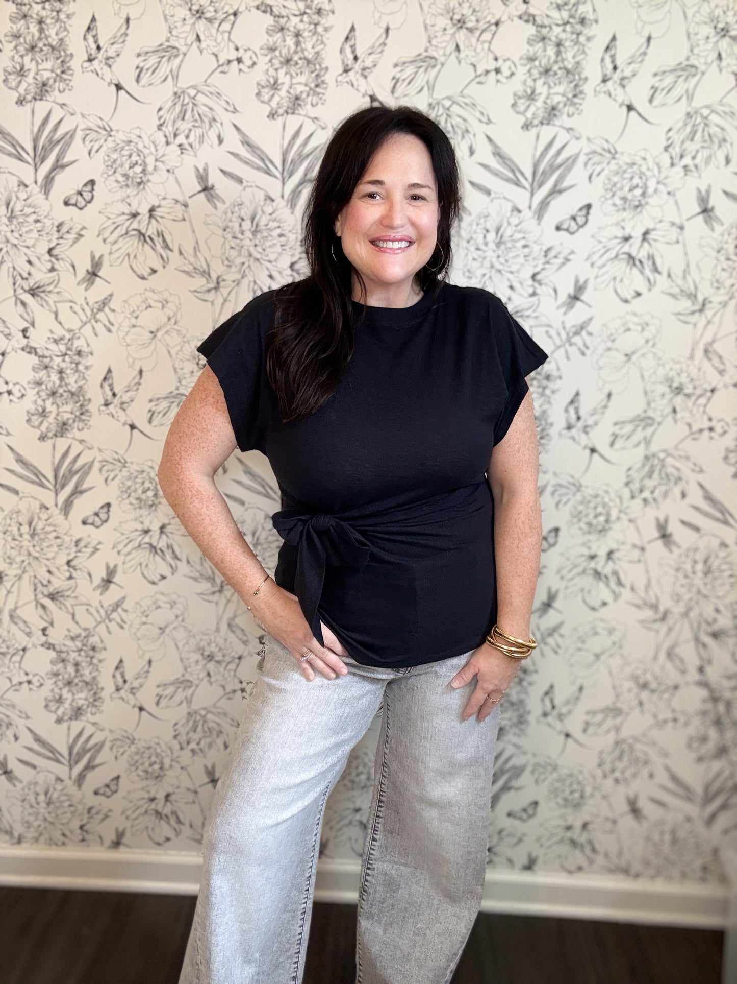 The Bridget Black Tie Blouse - Best & Co. Boutique