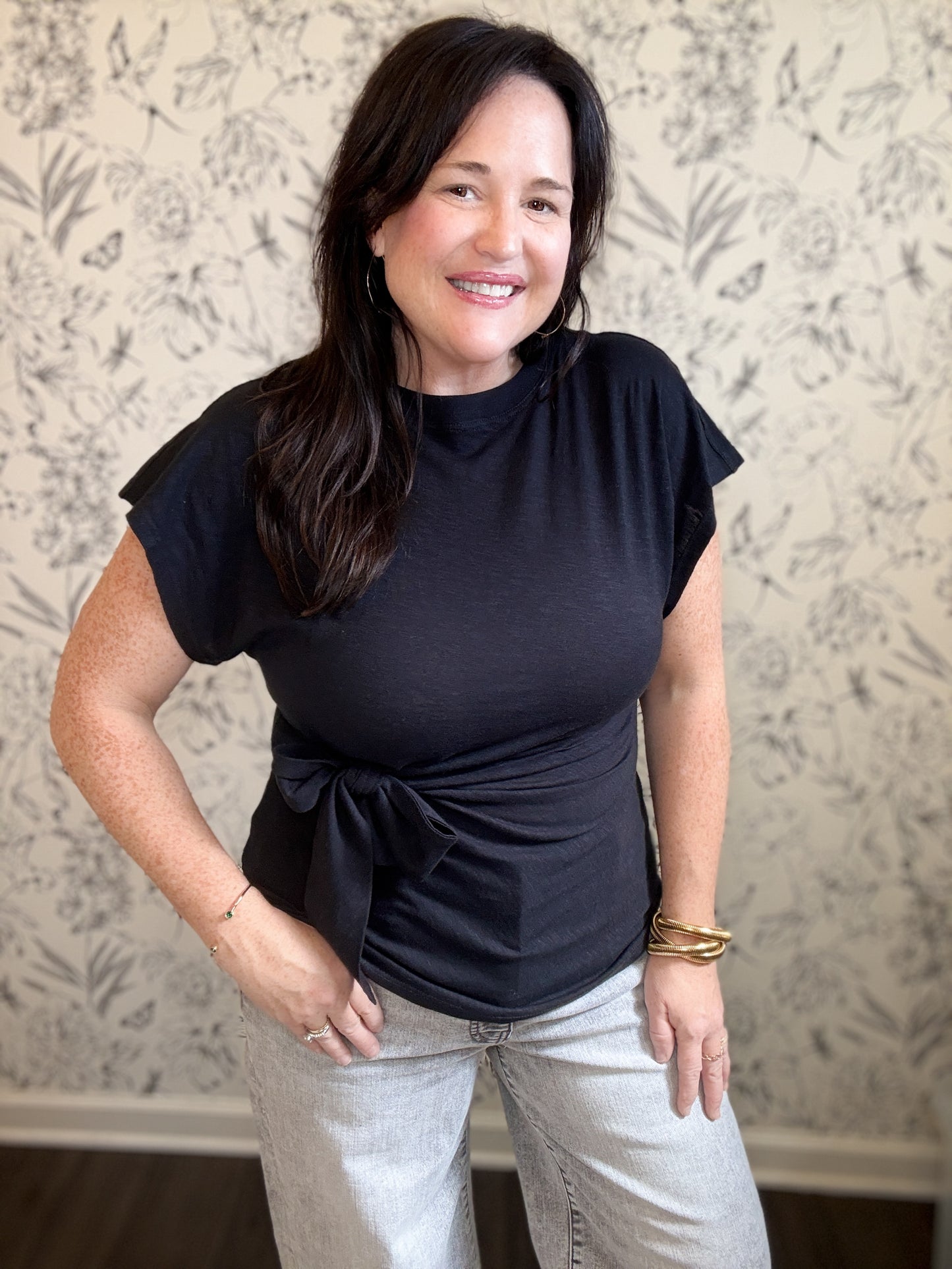 The Bridget Black Tie Blouse - Best & Co. Boutique