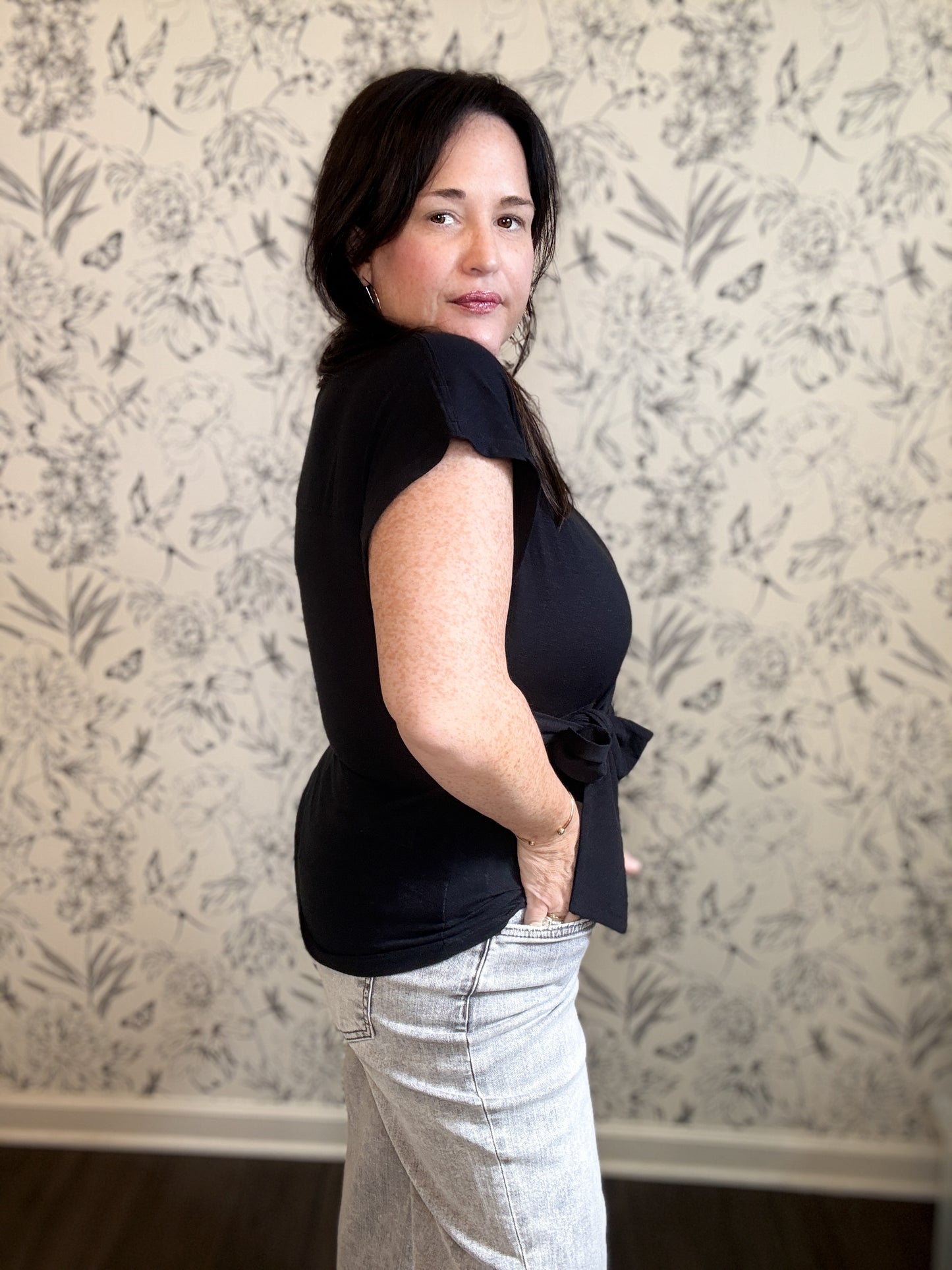 The Bridget Black Tie Blouse - Best & Co. Boutique