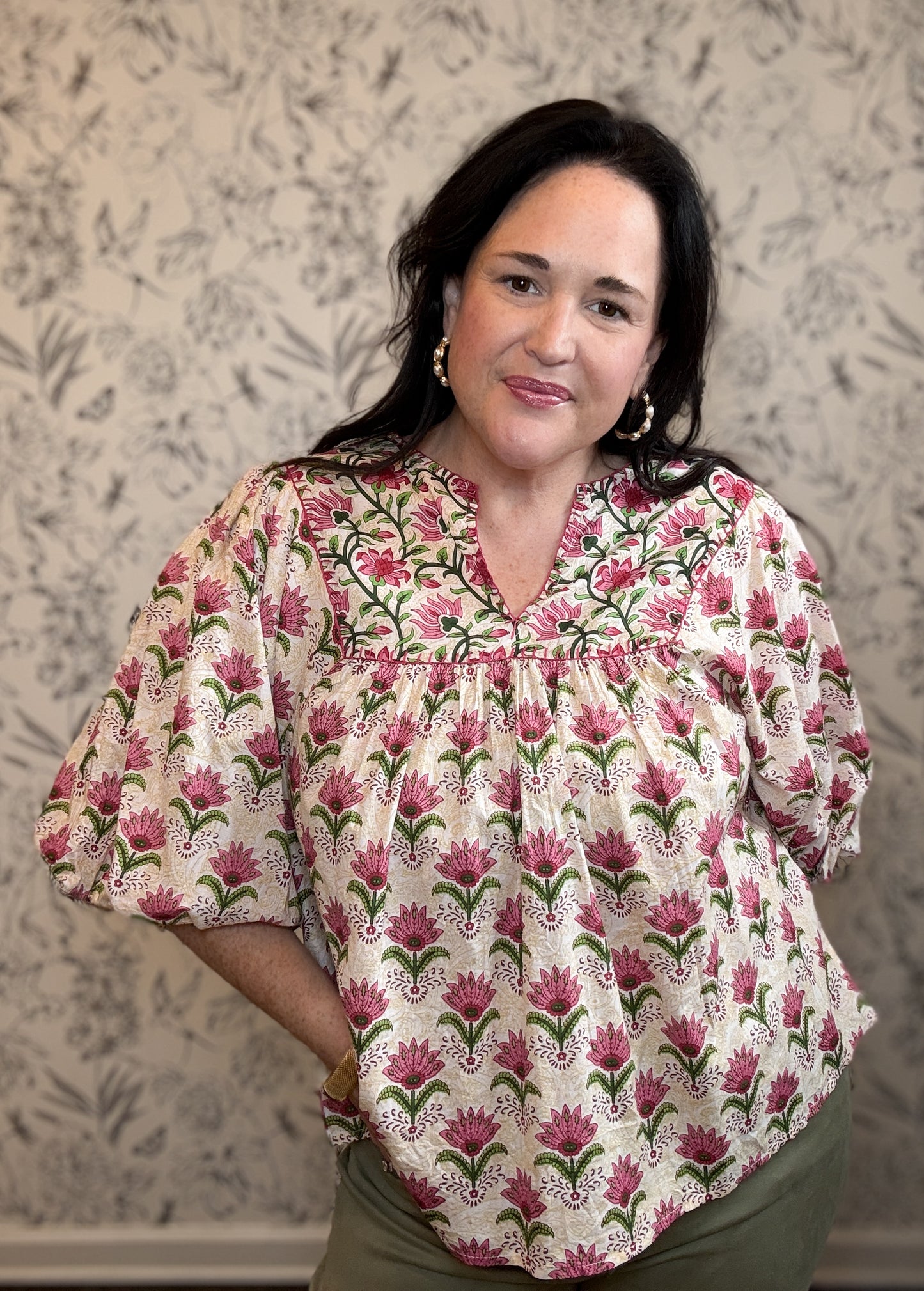 Sunset Sprig Top - Best & Co. Boutique