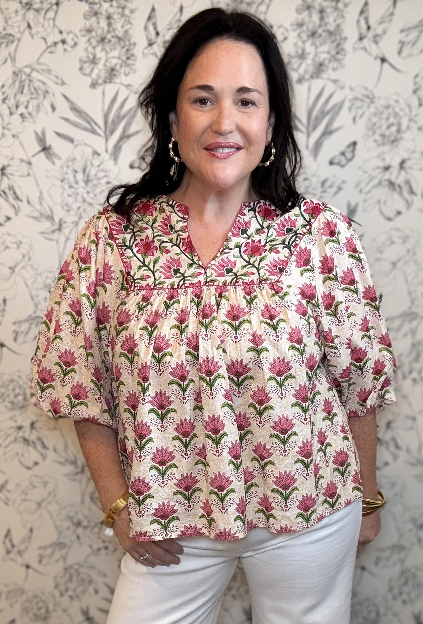 Sunset Sprig Top - Best & Co. Boutique