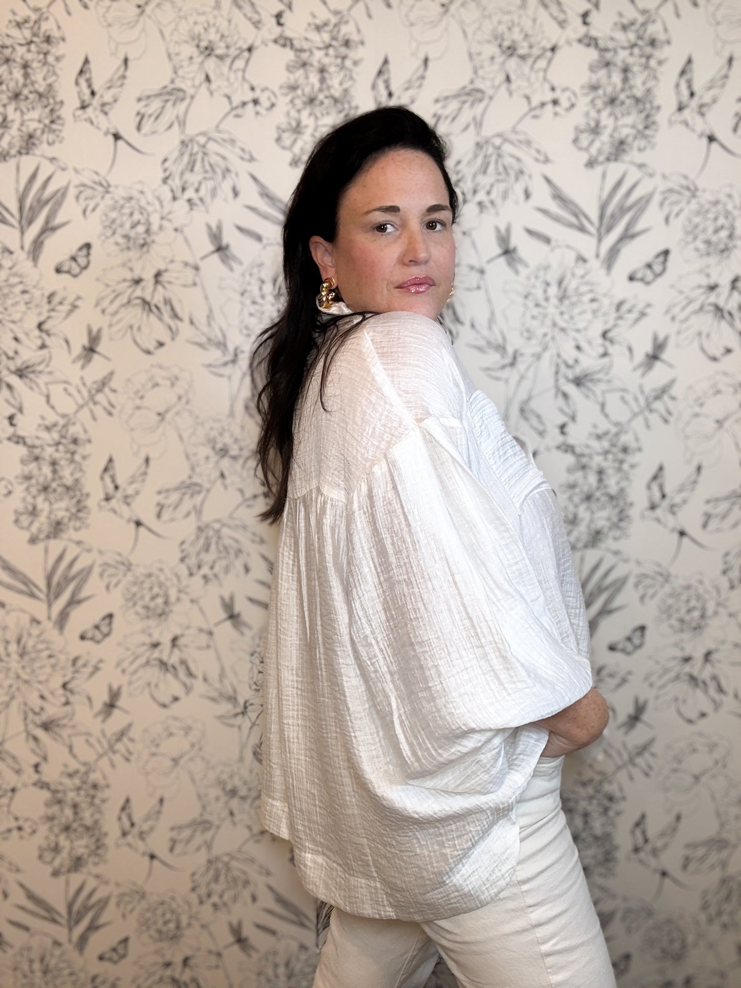 Pearl Glow Drape Top - Best & Co. Boutique
