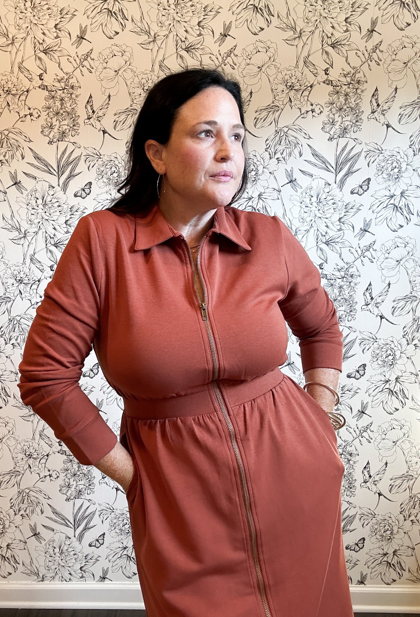 The Darcy Textured Zip Up Midi Dress - Best & Co. Boutique