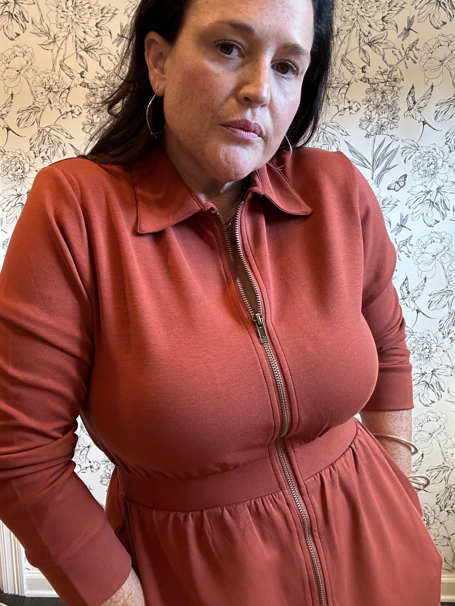 The Darcy Textured Zip Up Midi Dress - Best & Co. Boutique