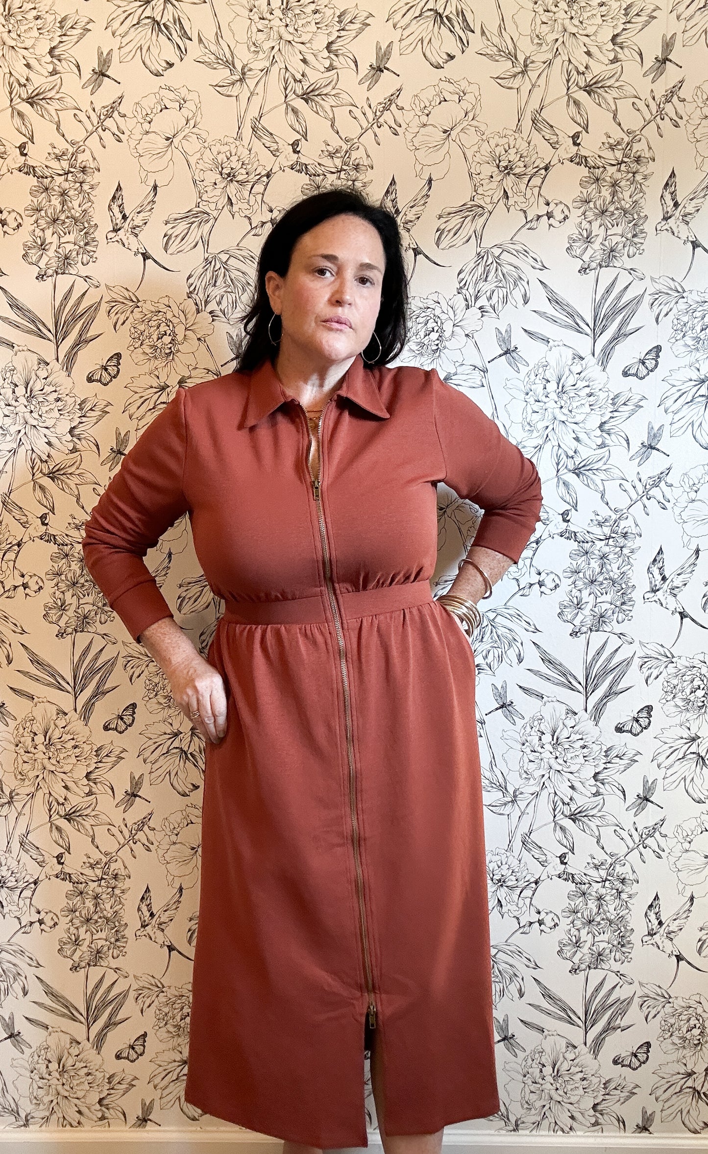 The Darcy Textured Zip Up Midi Dress - Best & Co. Boutique