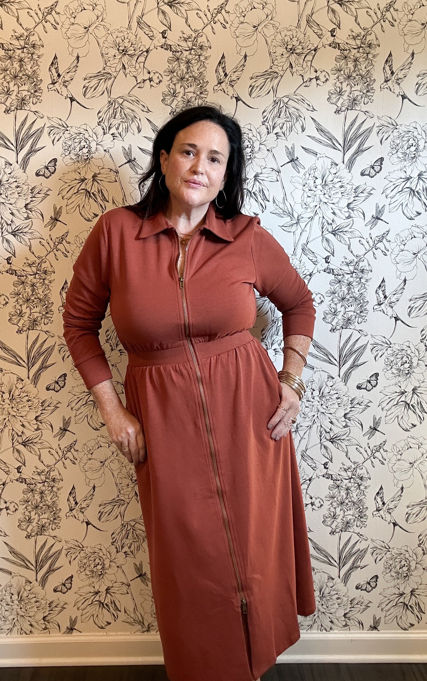 The Darcy Textured Zip Up Midi Dress - Best & Co. Boutique