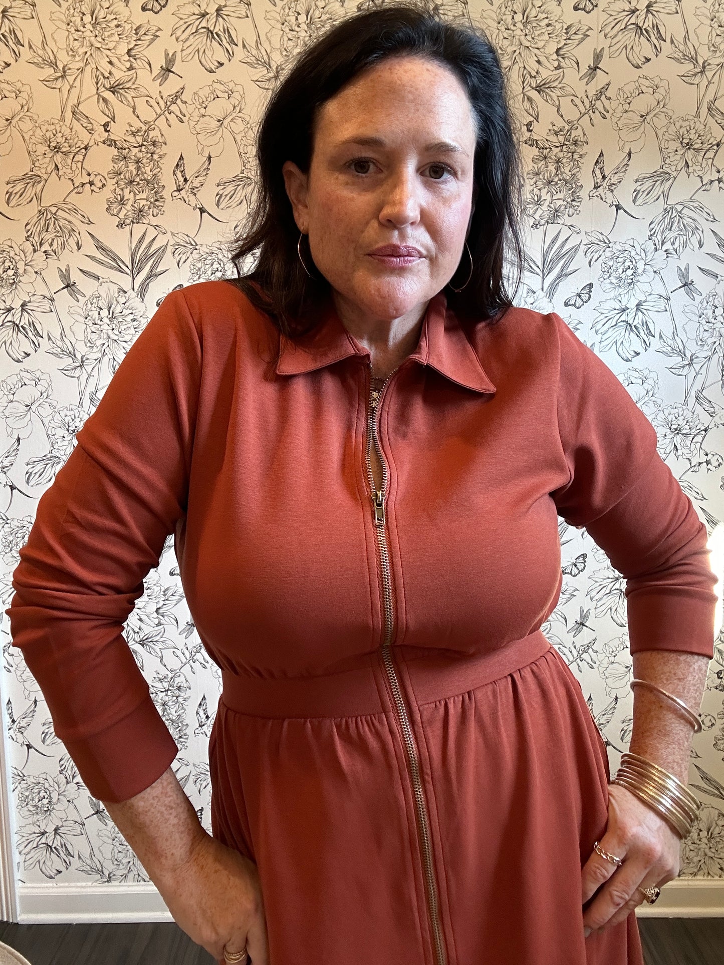 The Darcy Textured Zip Up Midi Dress - Best & Co. Boutique