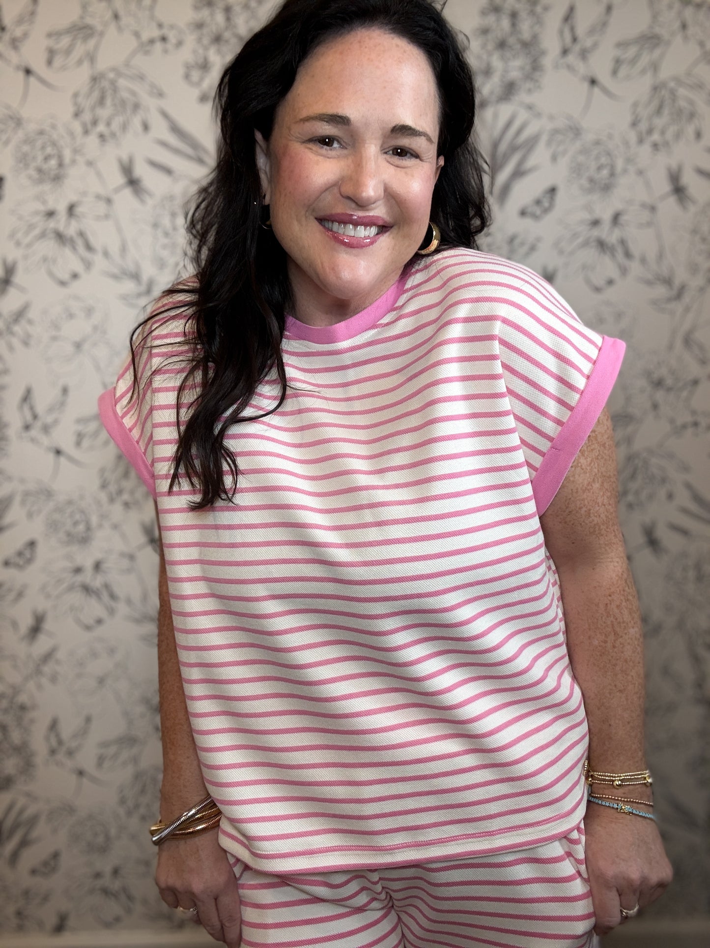 Pink Sands Stripe Lounge Top